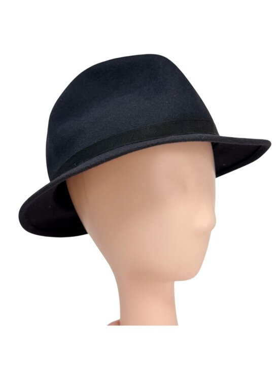 Vintage Panizza Kanguroo Navy Felt Hat Italy Waterproof Rabbit Fur‎ 1980s main image 8